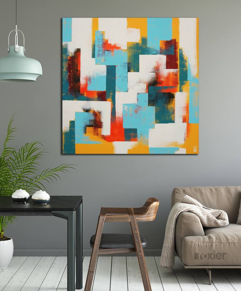 Original Cubism Abstract Painting by Ronald Hunter