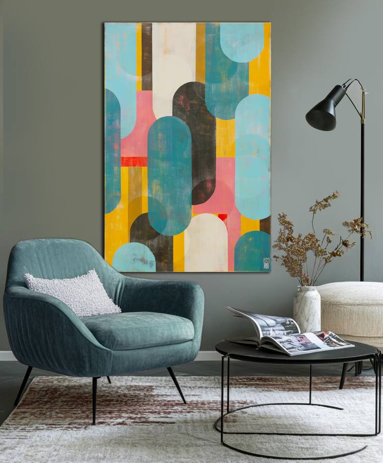 Original Cubism Abstract Painting by Ronald Hunter