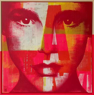 Saatchi Art Artist Ronald Hunter; Painting, “Cubistic - Pop Art Girl - Incl Frame” #art