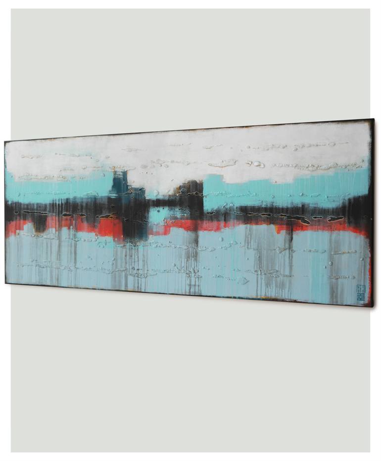 Original Abstract Cities Painting by Ronald Hunter