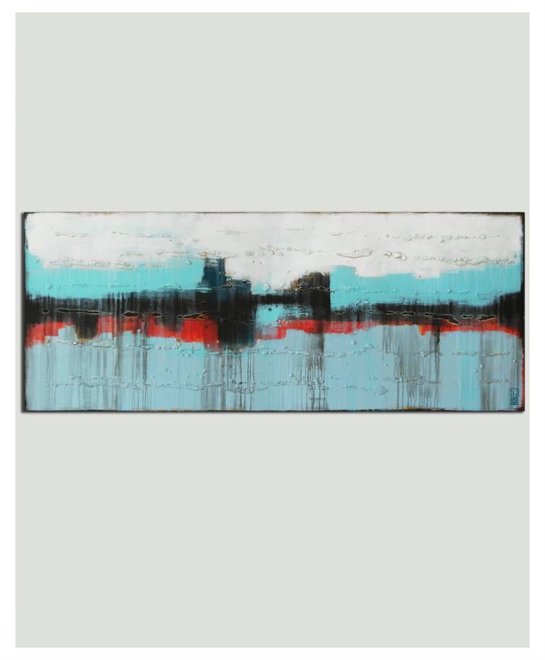 Original Abstract Cities Painting by Ronald Hunter
