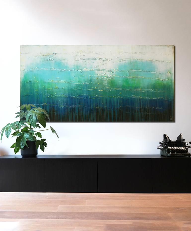Original Abstract Water Painting by Ronald Hunter