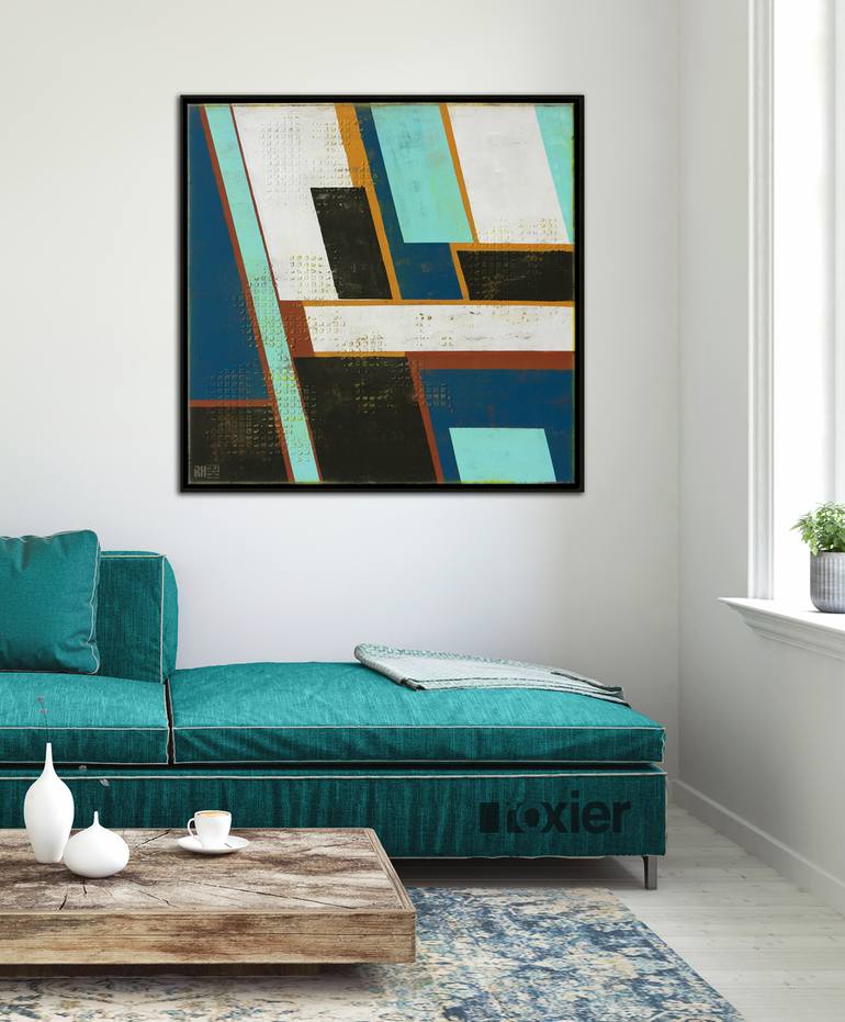 Original Abstract Geometric Painting by Ronald Hunter