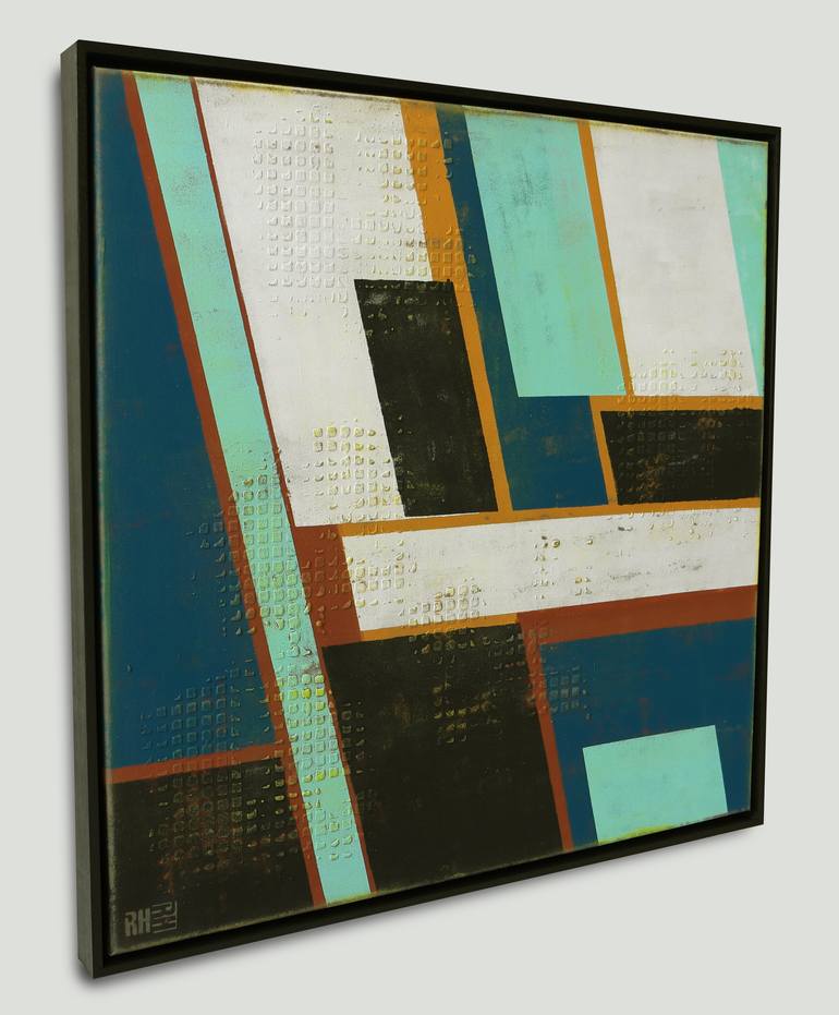 Original Abstract Geometric Painting by Ronald Hunter