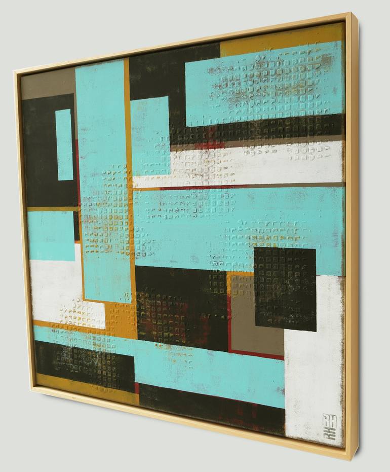 Original Abstract Geometric Painting by Ronald Hunter