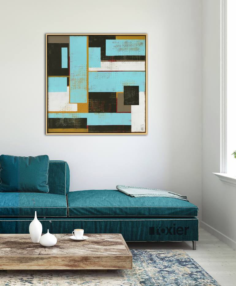 Original Abstract Geometric Painting by Ronald Hunter