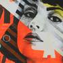 Striped Pop Art girl - framed (Detail)
