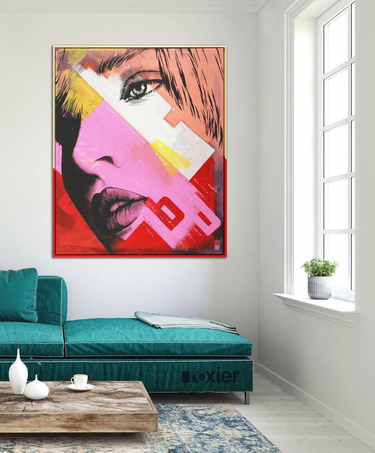 Original Pop Art Portrait Painting by Ronald Hunter