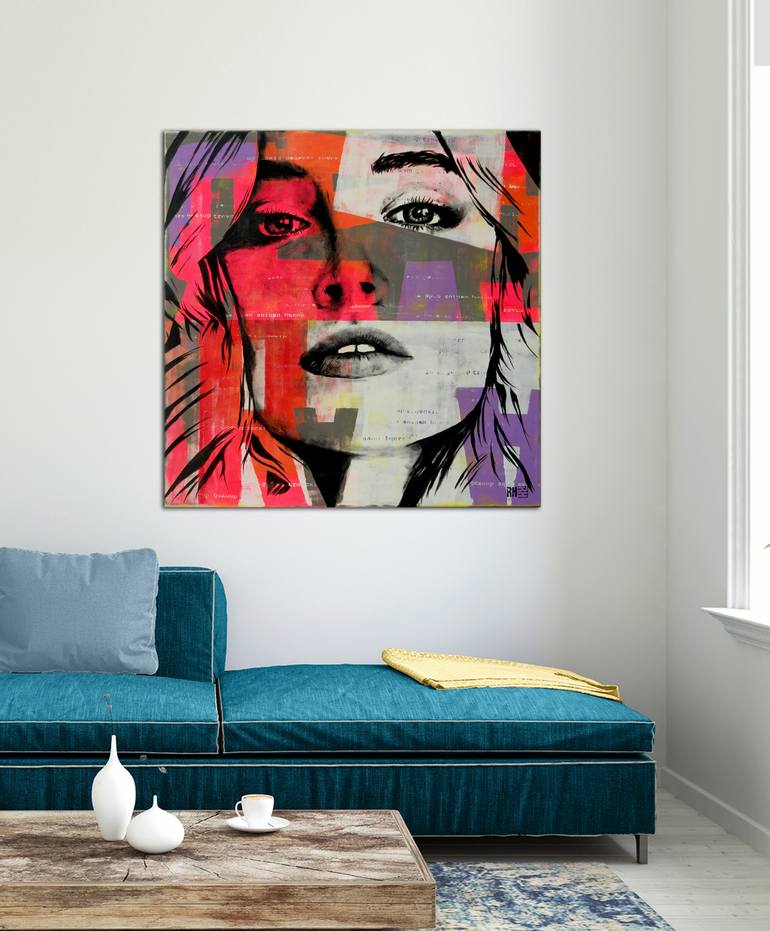 Original Pop Art Portrait Painting by Ronald Hunter