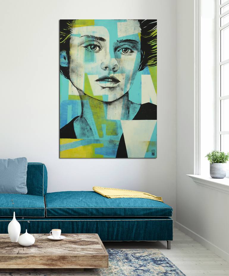 Original Abstract Portrait Painting by Ronald Hunter