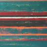 A chique design, subdued but rich in color. With many layers of acrylic paint, Ronald creates depth and texture. This painting can be hung horizontal and vertical.
