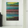 A chique design, subdued but rich in color. With many layers of acrylic paint, Ronald creates depth and texture. This painting can be hung horizontal and vertical.