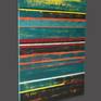 A chique design, subdued but rich in color. With many layers of acrylic paint, Ronald creates depth and texture. This painting can be hung horizontal and vertical.