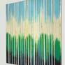 White gradually transitions into deep green hues, evoking a sense of depth, of being submerged. Layers of acrylic paint and texture give the painting an interesting twist. This minimalist piece brings peace to the room and fits into any interior style.