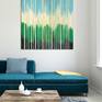White gradually transitions into deep green hues, evoking a sense of depth, of being submerged. Layers of acrylic paint and texture give the painting an interesting twist. This minimalist piece brings peace to the room and fits into any interior style.