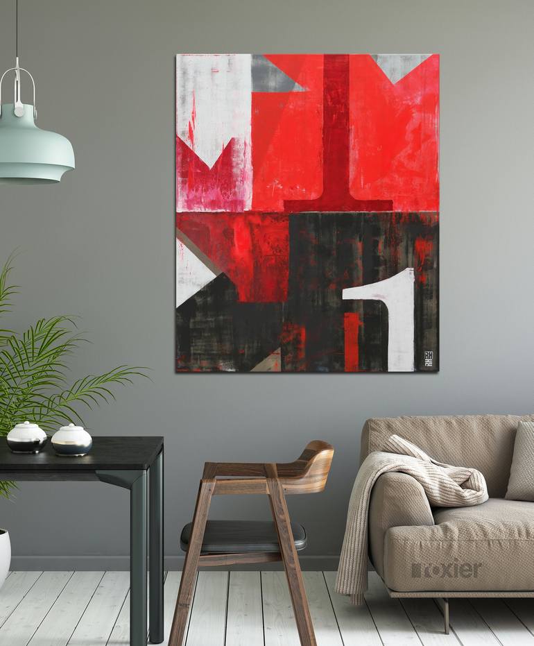 Original Abstract Typography Painting by Ronald Hunter