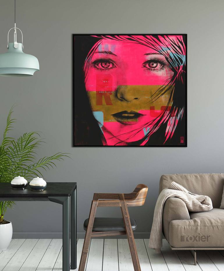 Original Pop Art Portrait Painting by Ronald Hunter