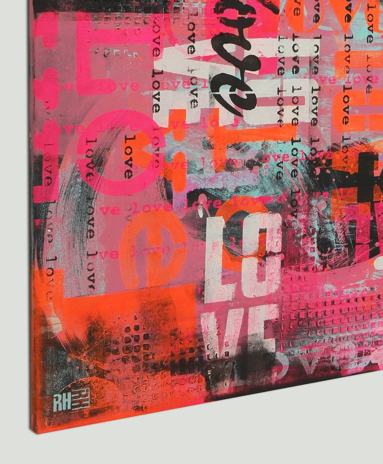 Original Abstract Typography Painting by Ronald Hunter