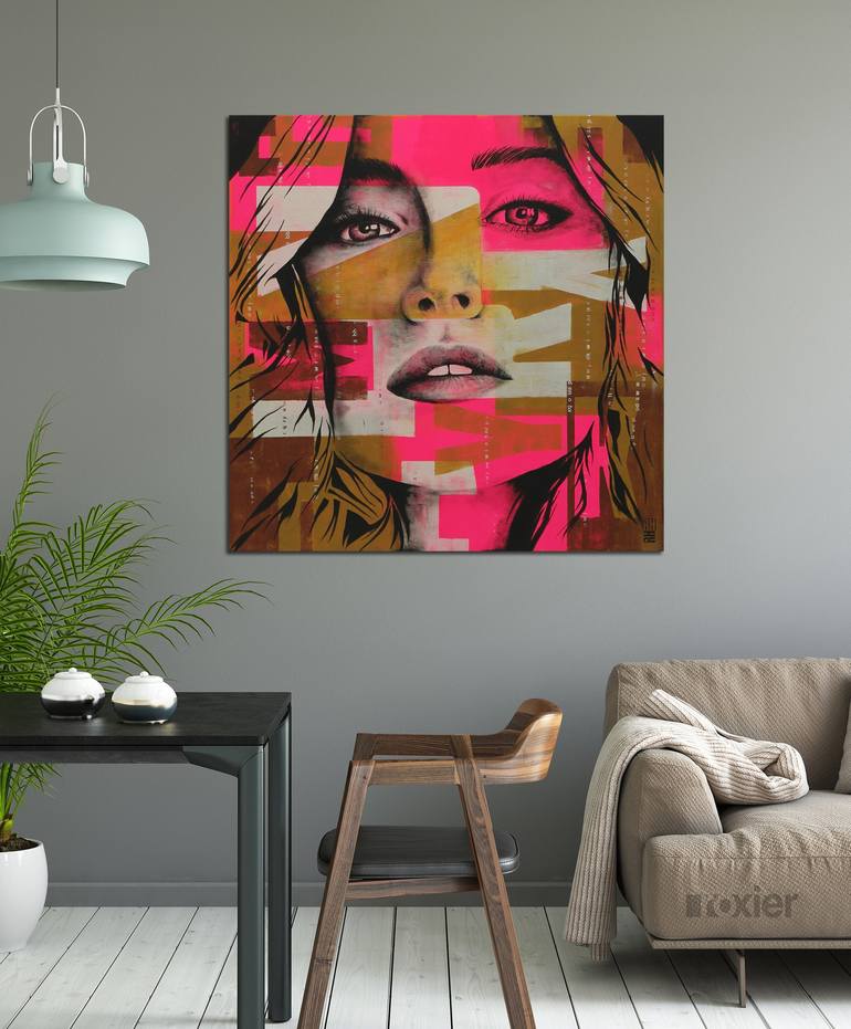 Original Pop Art Portrait Painting by Ronald Hunter