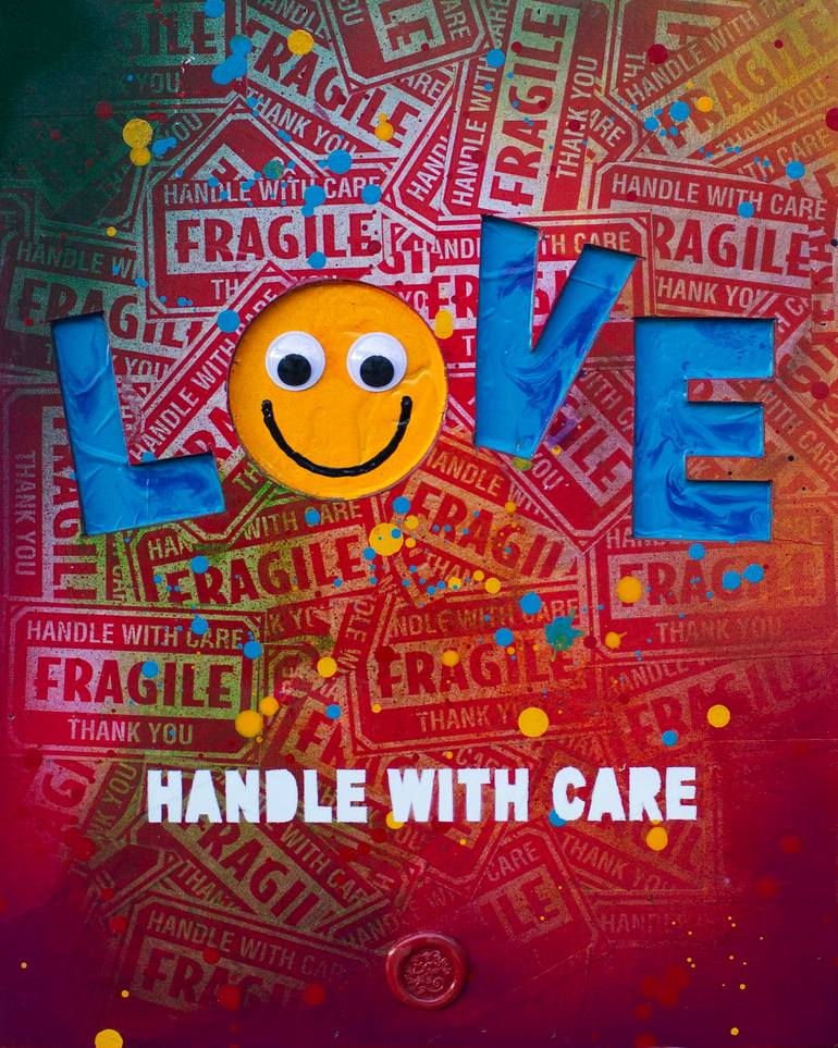 LOVE FRAGILE, Handle with Care Painting by Augusto Sanchez | Saatchi Art