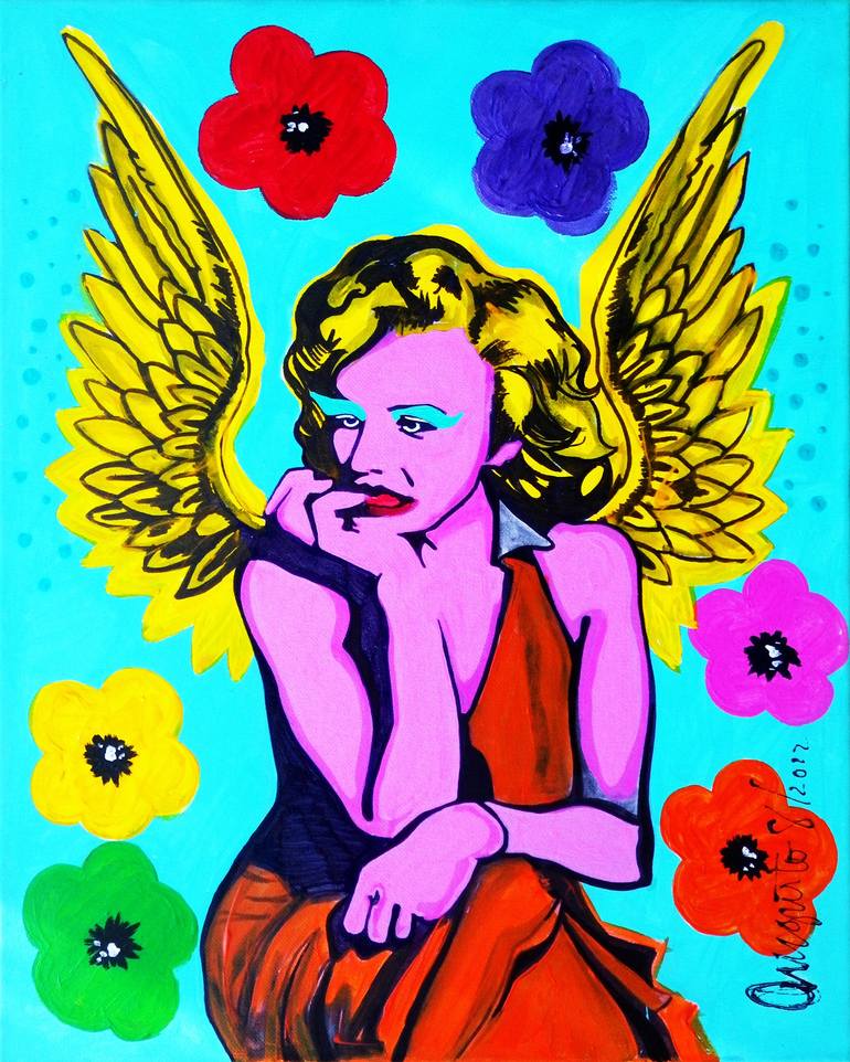 Angel, Inspired by Warhol Painting by AUGUSTO SANCHEZ | Saatchi Art
