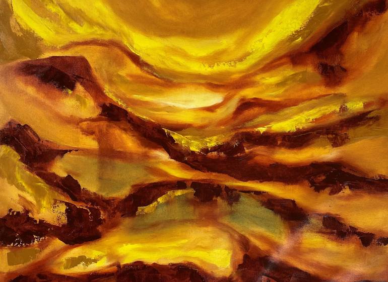 Original Abstract Expressionism Landscape Painting by Deepa Kern