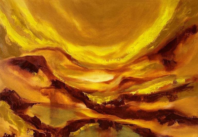 Original Abstract Expressionism Landscape Painting by Deepa Kern