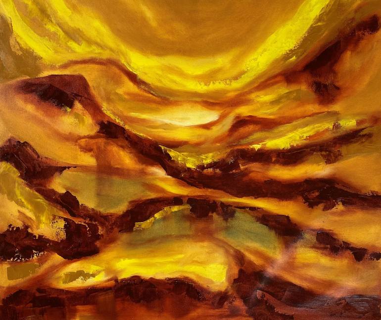 Original Abstract Expressionism Landscape Painting by Deepa Kern