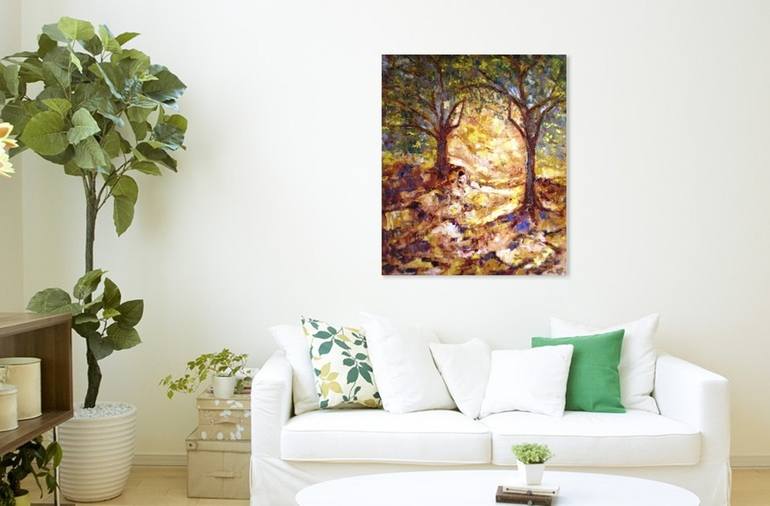 Original Impressionism Tree Painting by Deepa Kern