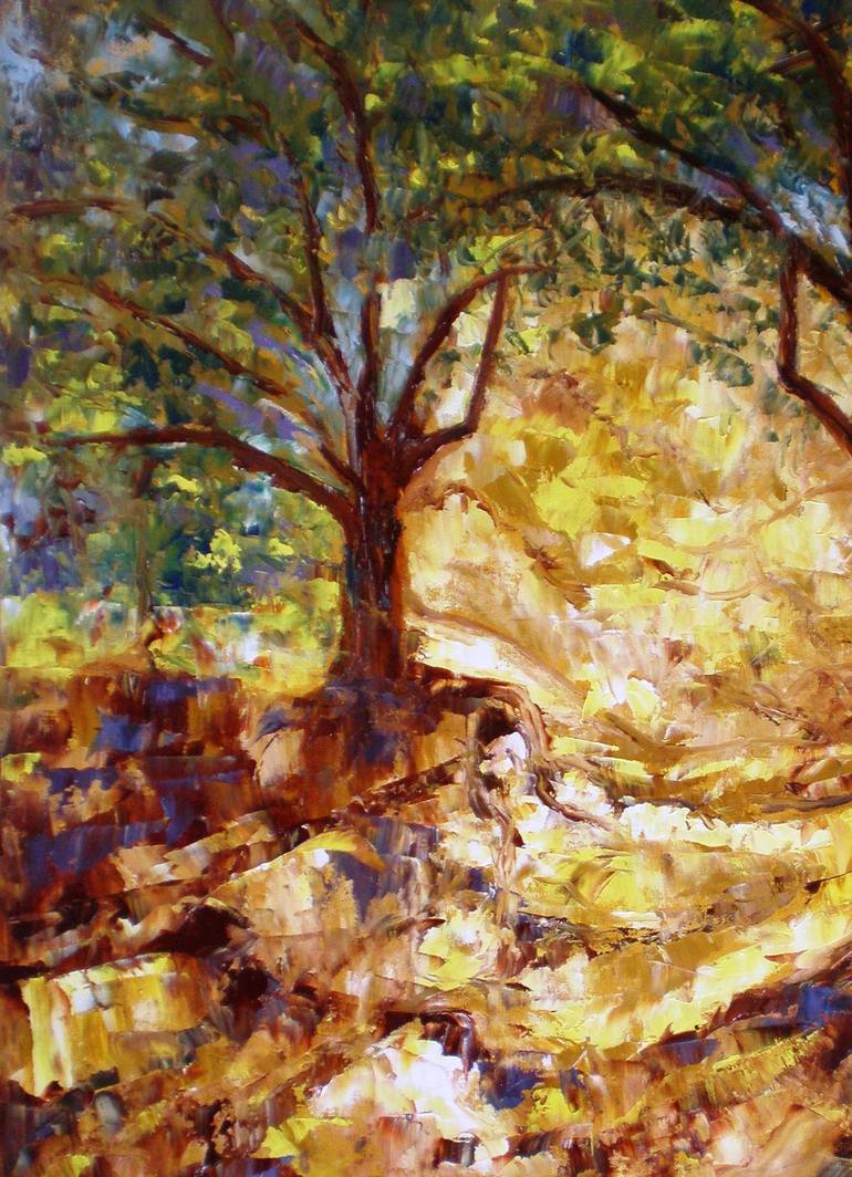 Original Impressionism Tree Painting by Deepa Kern