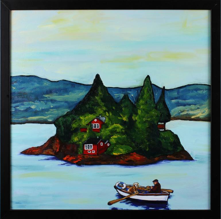 Original Folk Landscape Painting by Kathy Halper