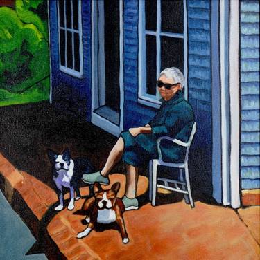 P-Town Gallery Lady with Dogs thumb