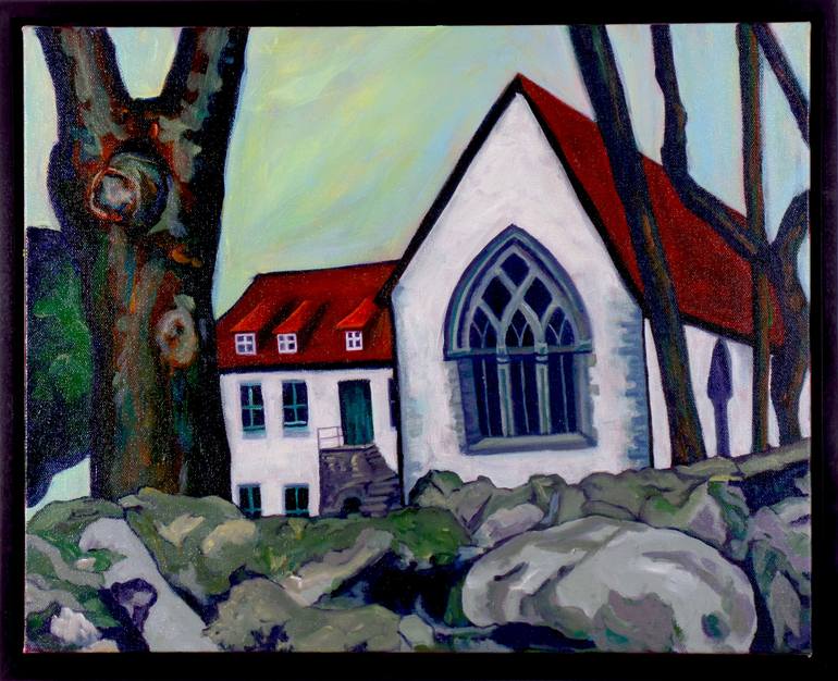 Original Folk Landscape Painting by Kathy Halper