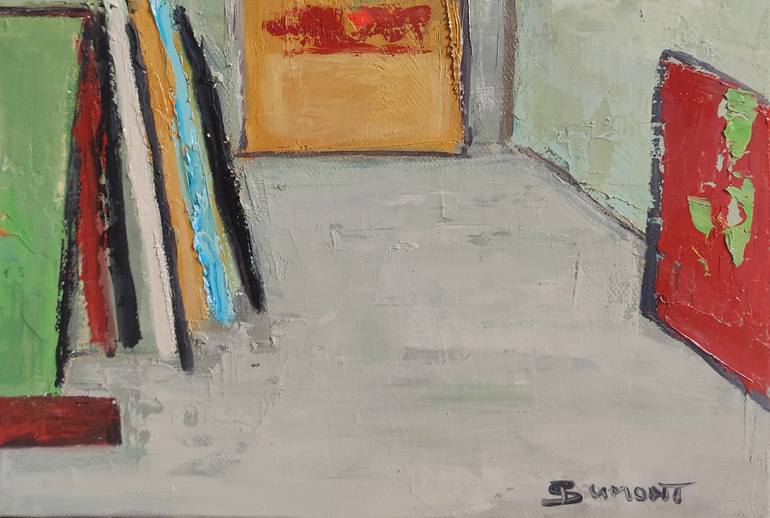 Original Abstract Expressionism Architecture Painting by Sophie Dumont