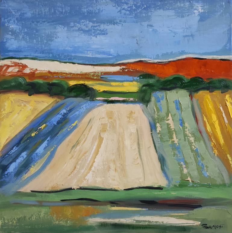 Original Abstract Expressionism Landscape Painting by Sophie Dumont