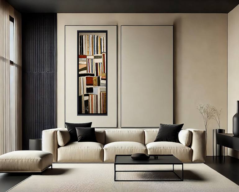 Original Algorithmic Abstract Painting by Sophie Dumont