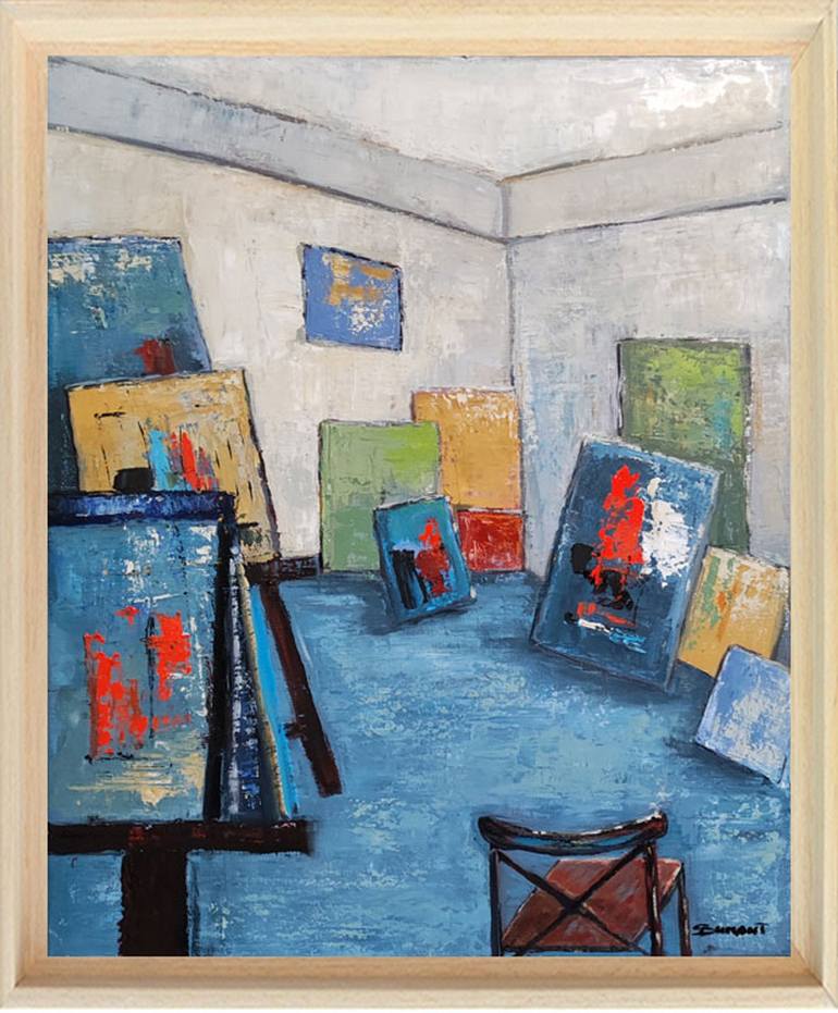 Original Expressionism Interiors Painting by Sophie Dumont