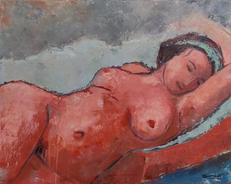 Original Figurative Nude Painting by Sophie Dumont