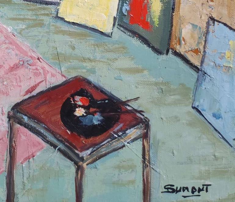 Original Abstract Interiors Painting by Sophie Dumont