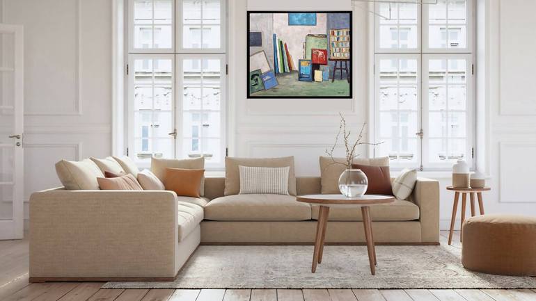 Original Figurative Interiors Painting by Sophie Dumont