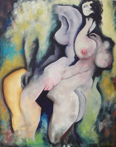 Original Expressionism Erotic Paintings by Mark Johansen
