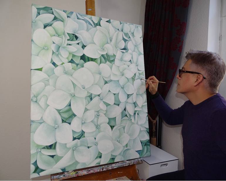 Original Figurative Floral Painting by Filiberto Montesinos Castañon