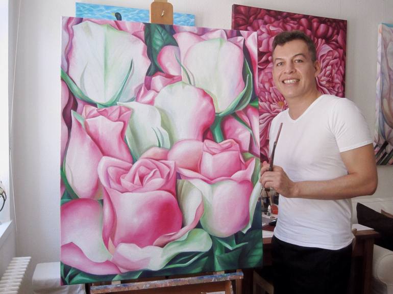 Original Floral Painting by Filiberto Montesinos Castañon