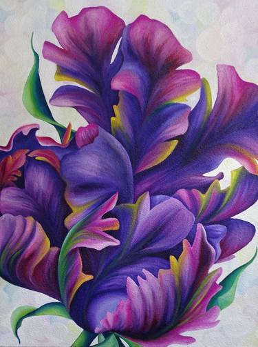 Original Figurative Floral Paintings by Filiberto Montesinos Castañon