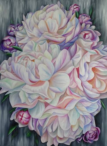 Original Figurative Floral Paintings by Filiberto Montesinos Castañon