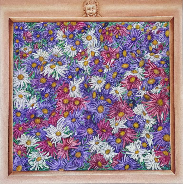 Original Figurative Floral Painting by Filiberto Montesinos Castañon