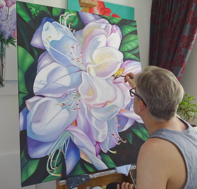 Original Floral Painting by Filiberto Montesinos Castañon