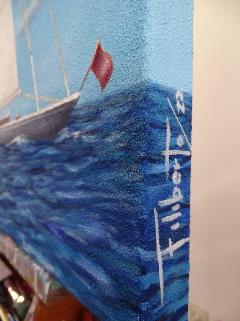 Original Figurative Seascape Painting by Filiberto Montesinos Castañon