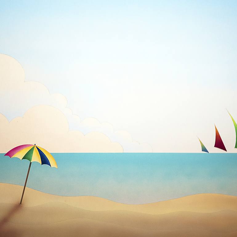 Original Conceptual Beach Painting by Panos Pliassas