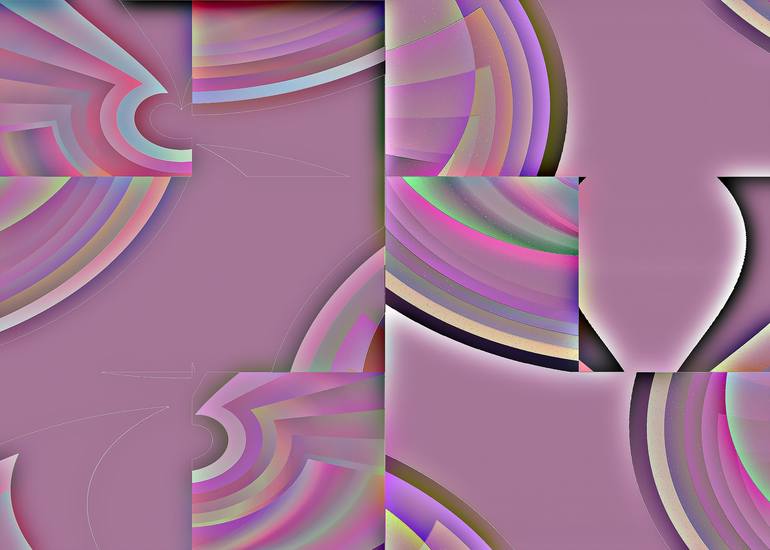 Geometric in Pink - 3612-1 Mixed Media by Panos Pliassas